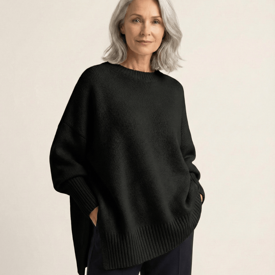 Lidia | Jersey elegante con bajo asimétrico