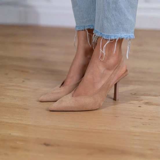 María | Zapatos de tacón bajo en tono nude
