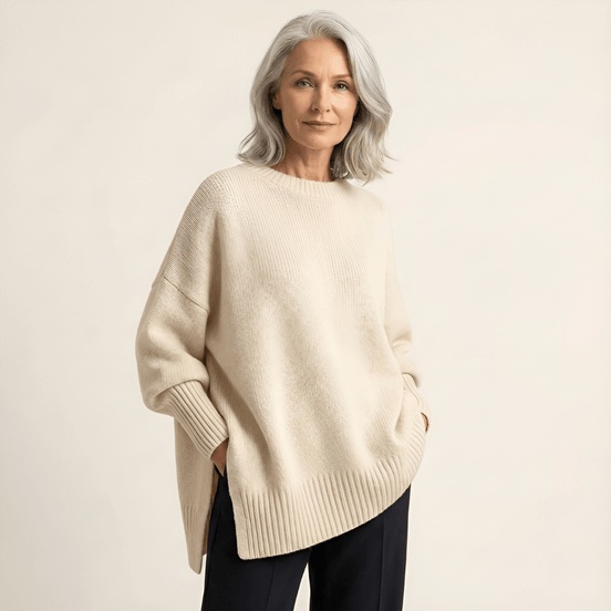 Lidia | Jersey elegante con bajo asimétrico