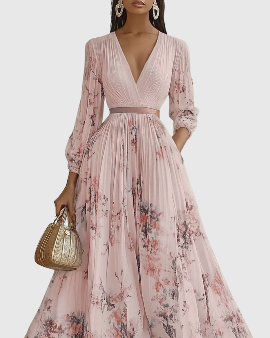 Rocío | Elegante vestido largo plisado
