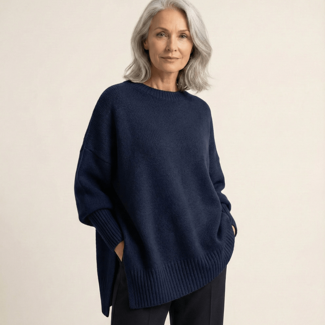 Lidia | Jersey elegante con bajo asimétrico