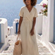 Álvara | Vestido midi cruzado con escote en V y manga corta