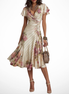 Camila | Vestido midi floral drapeado