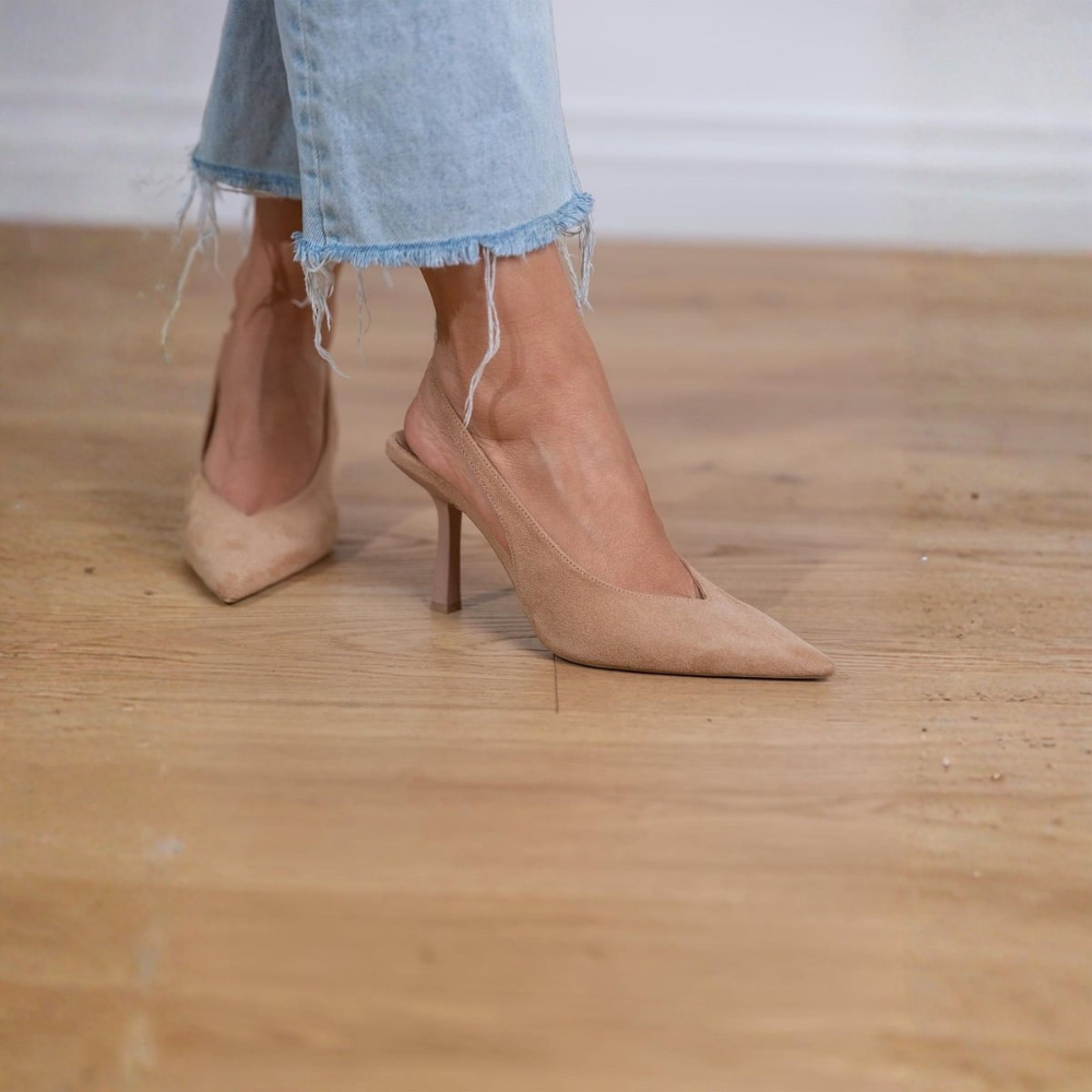 María | Zapatos de tacón bajo en tono nude