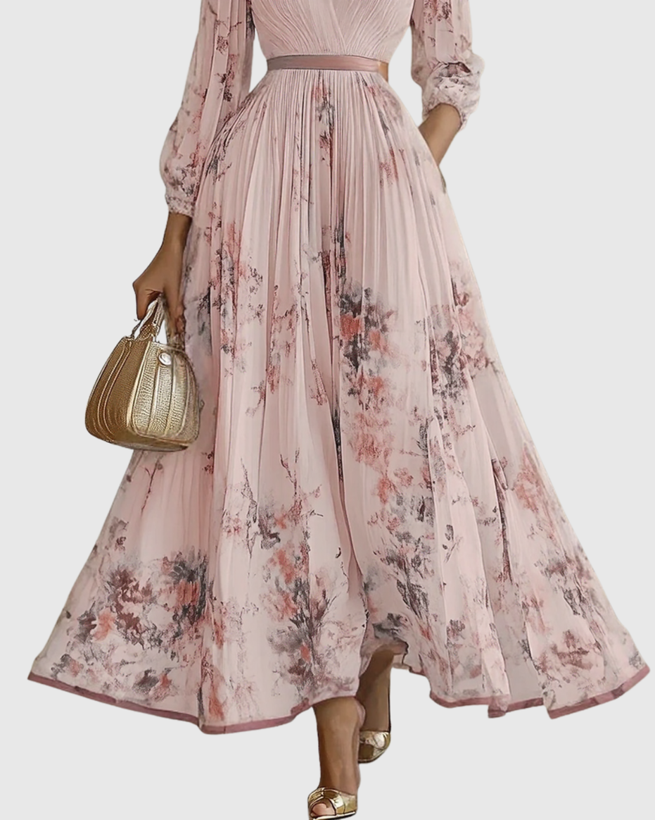 Rocío | Elegante vestido largo plisado