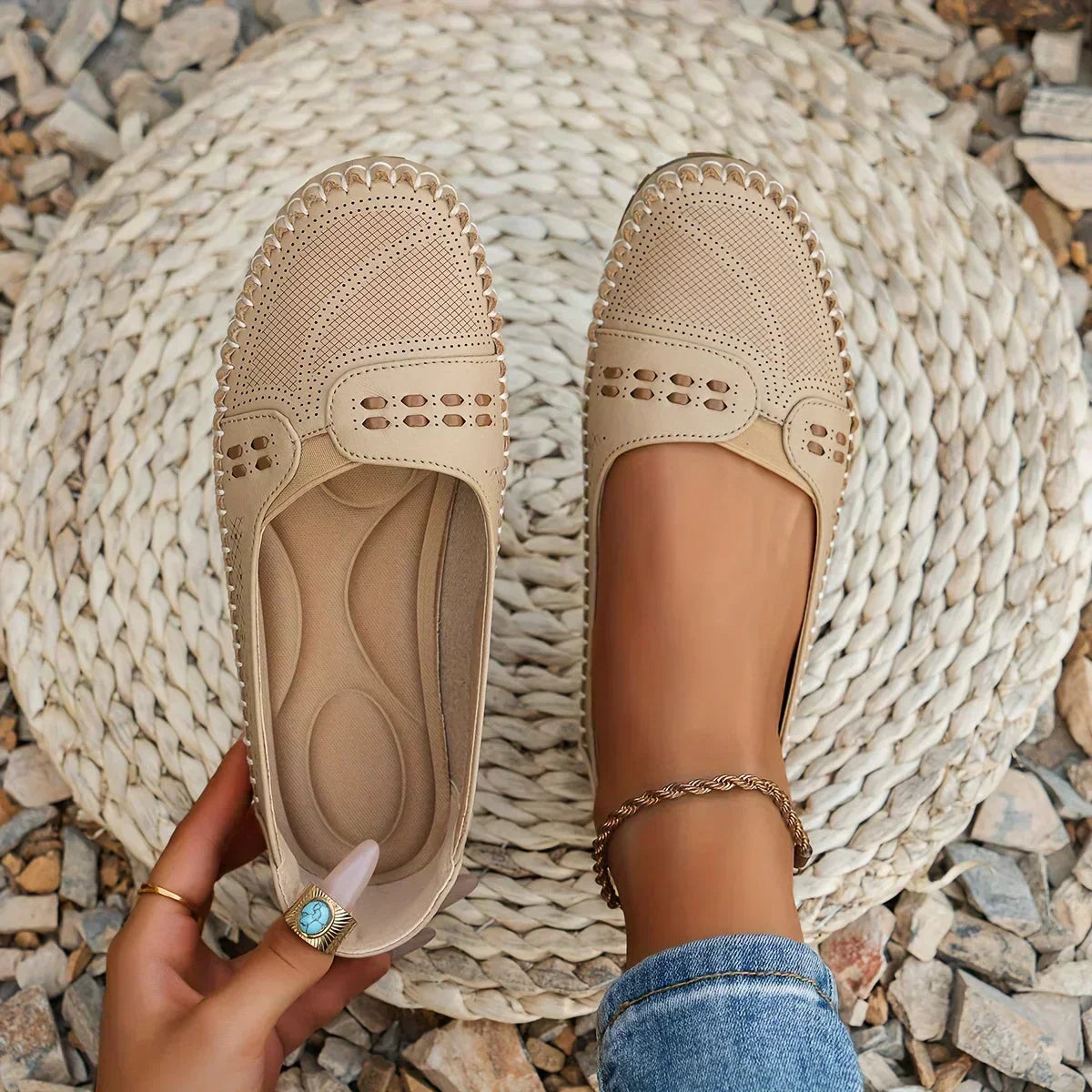 Ariadna | Mocasines cómodos con detalles trenzados