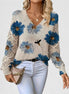Aurora | Jersey de punto floral con escote en V