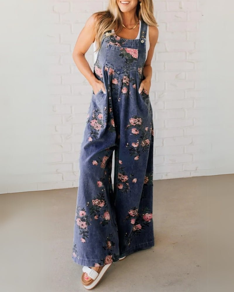 Elena | Peto vaquero floral de corte amplio