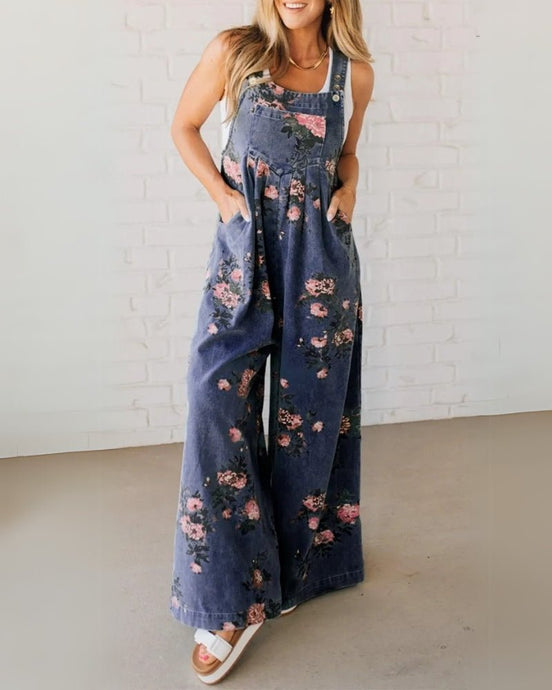 Elena | Peto vaquero floral de corte amplio