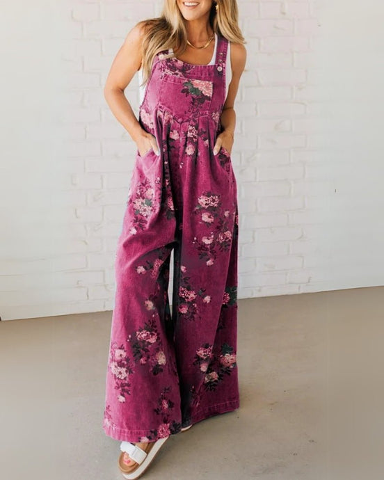 Elena | Peto vaquero floral de corte amplio