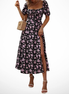 Cloe | Vestido midi floral de manga corta