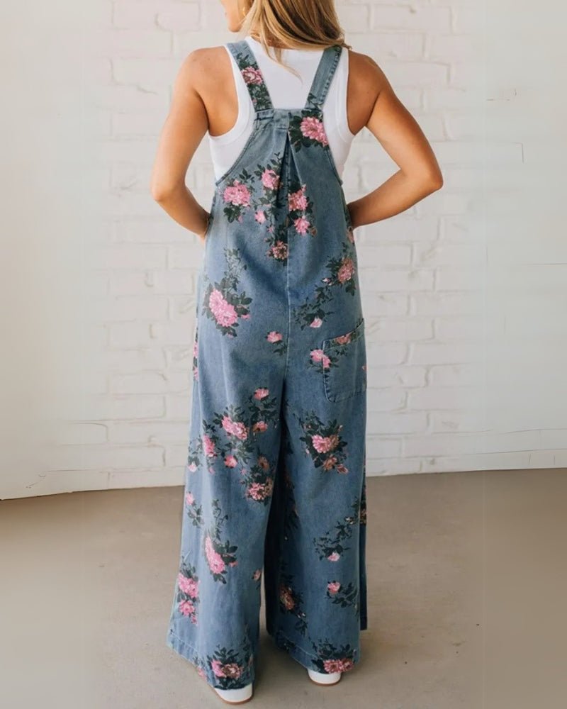 Elena | Peto vaquero floral de corte amplio