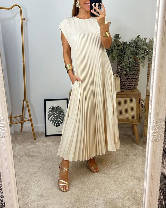 Inés | Vestido plisado sin mangas