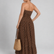Sonia | Vestido midi sin tirantes con estampado de lunares