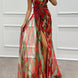 Mia | Vestido largo drapeado de estampado vibrante