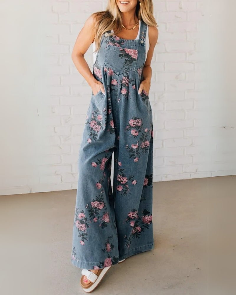 Elena | Peto vaquero floral de corte amplio