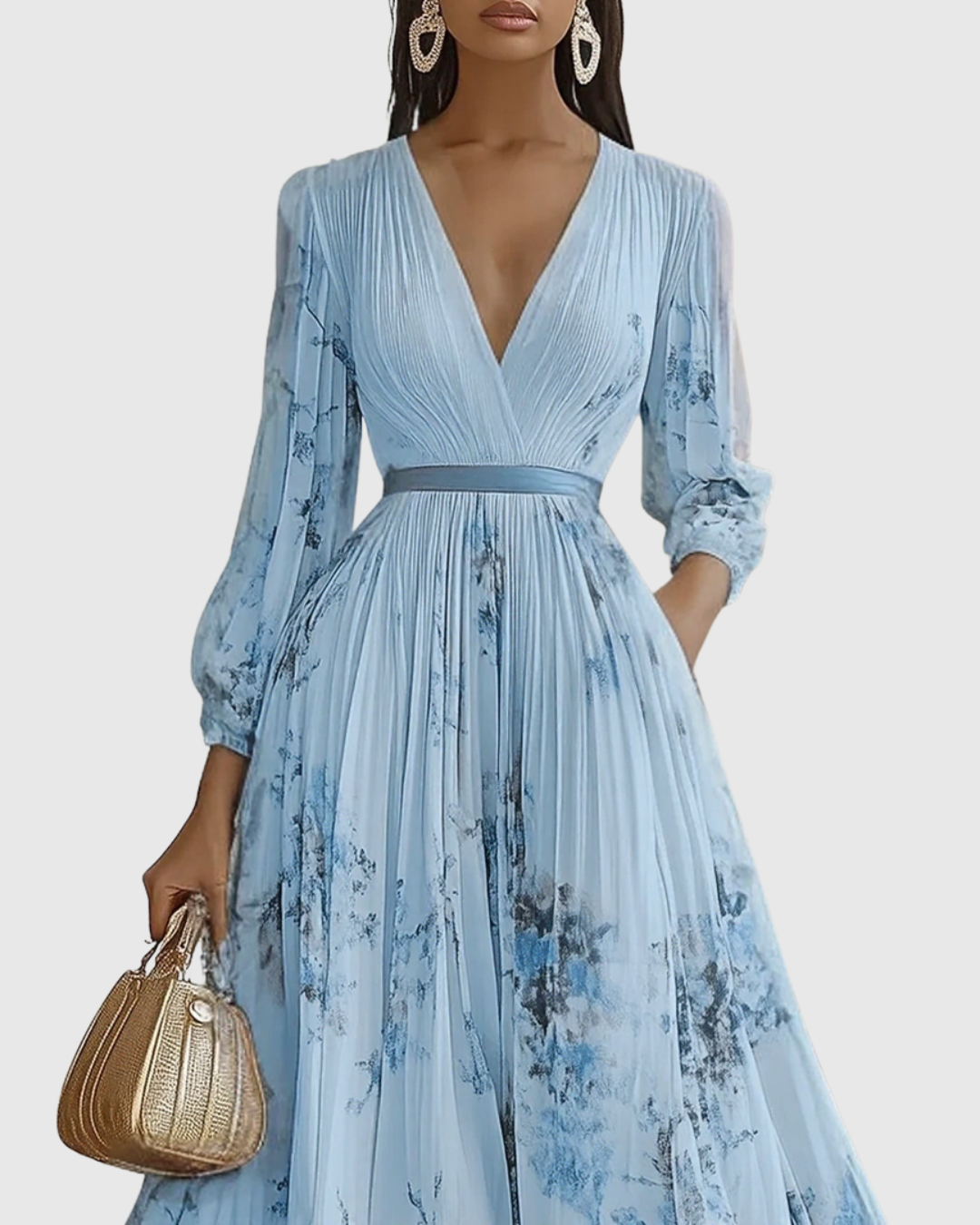 Rocío | Elegante vestido largo plisado
