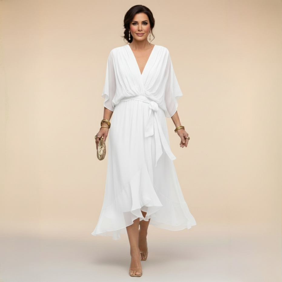 Diana | Vestido de chifón con escote en V