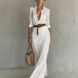 Clara | Vestido largo drapeado