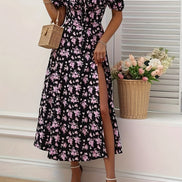 Cloe | Vestido midi floral de manga corta