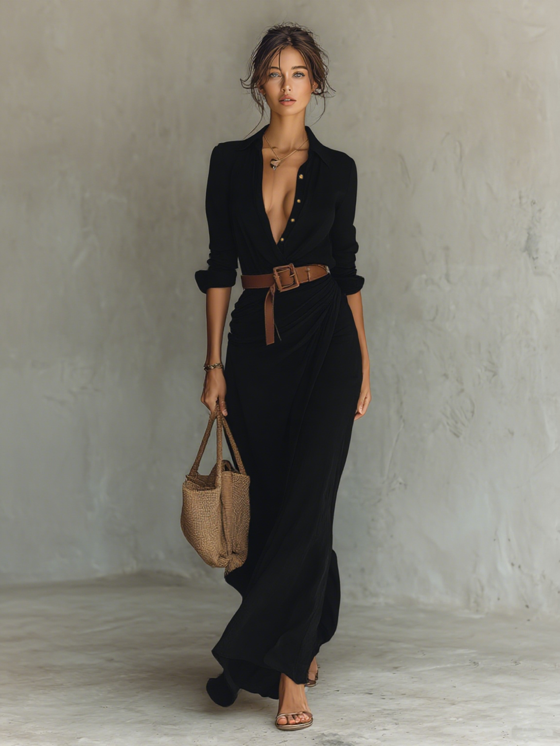 Clara | Vestido largo drapeado
