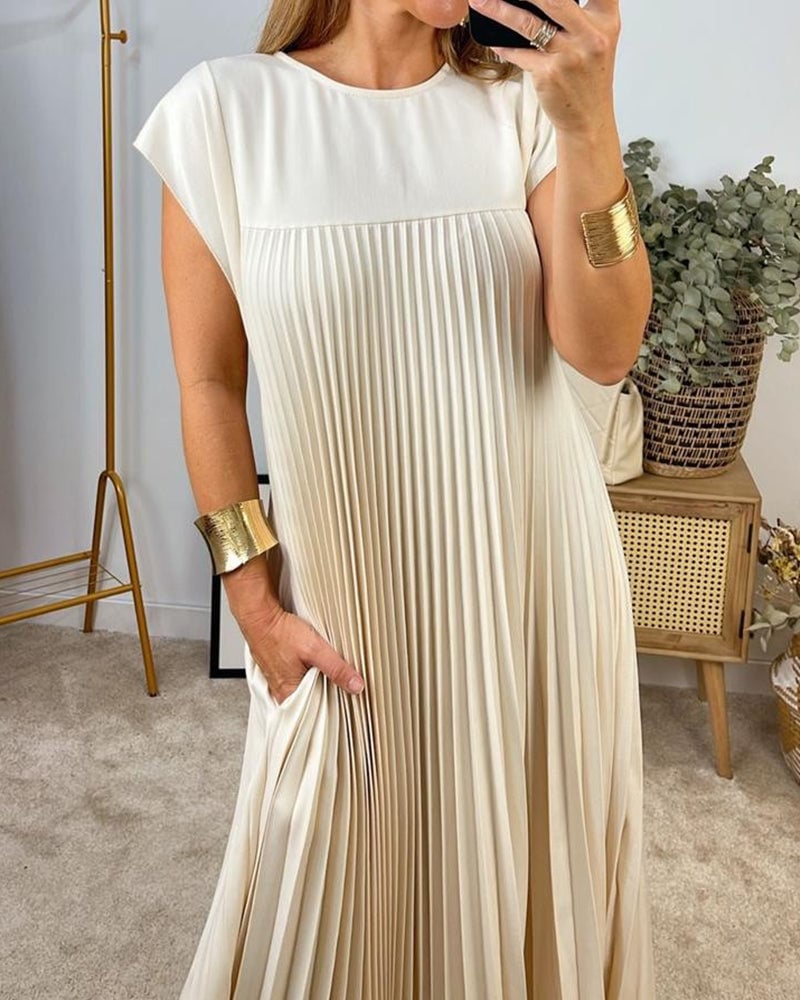 Inés | Vestido plisado sin mangas