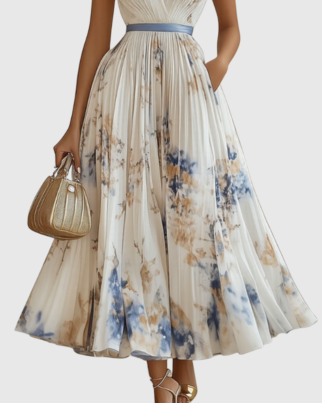 Rocío | Elegante vestido largo plisado