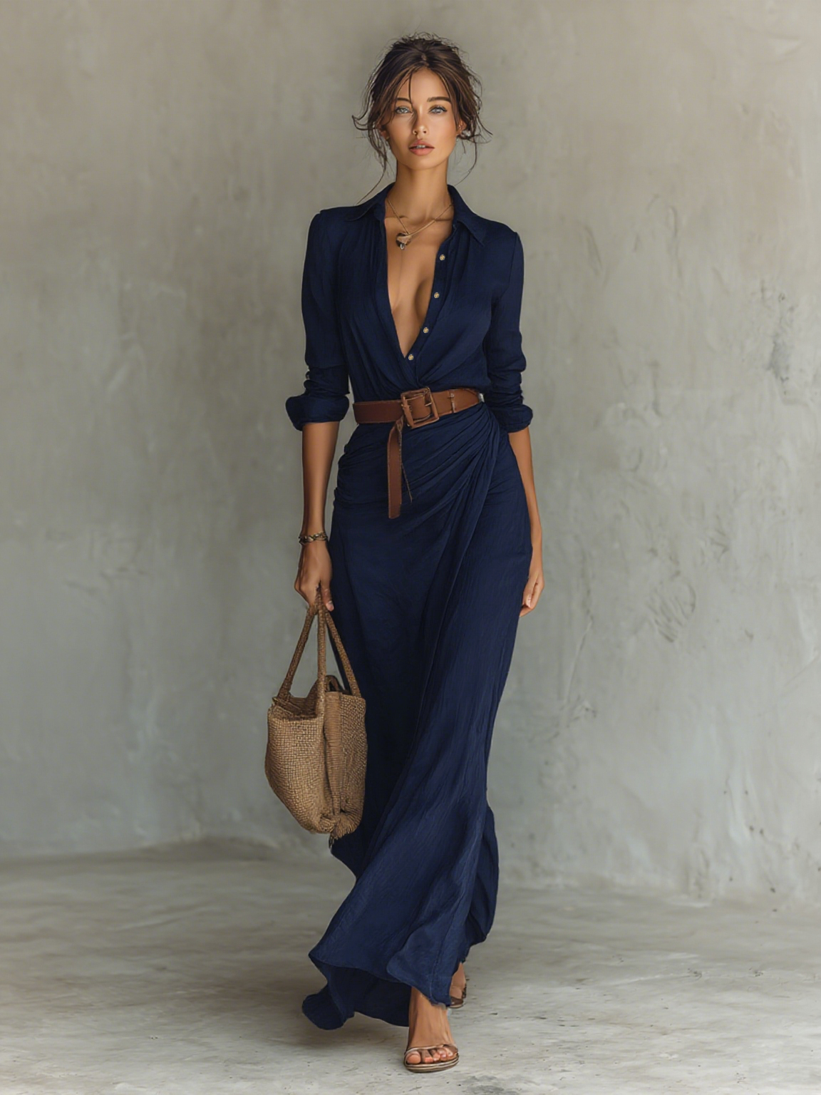 Clara | Vestido largo drapeado