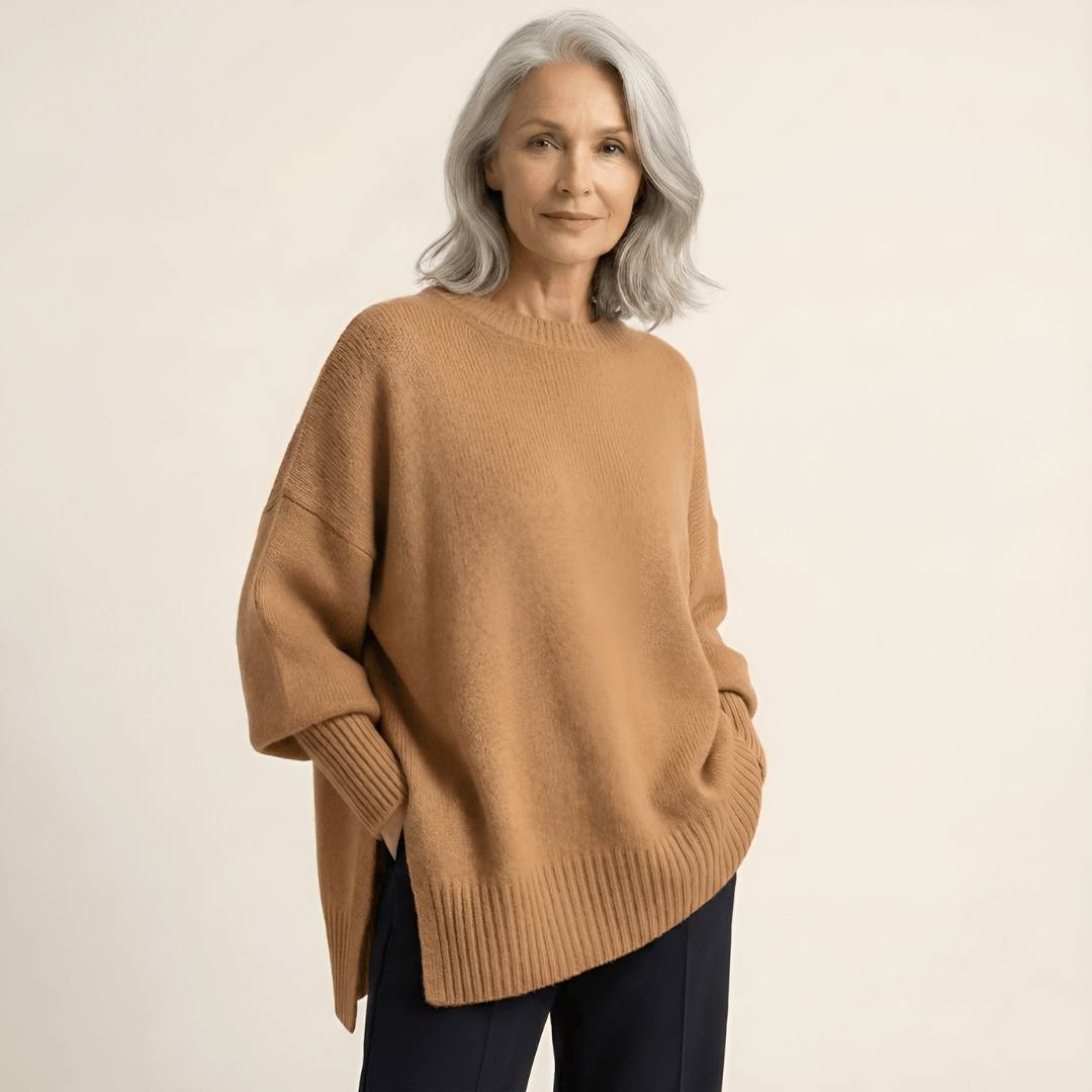 Lidia | Jersey elegante con bajo asimétrico