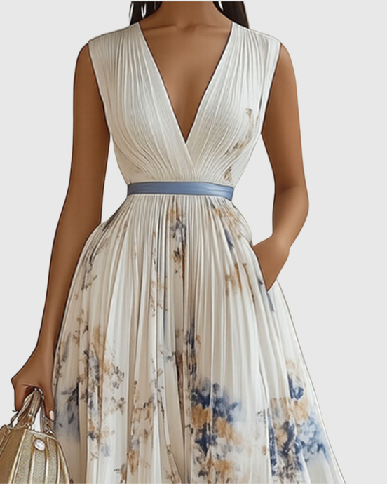 Rocío | Elegante vestido largo plisado