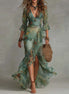 Aurora | Vestido largo floral boho con bajo asimétrico