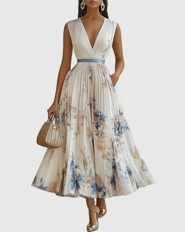 Rocío | Elegante vestido largo plisado