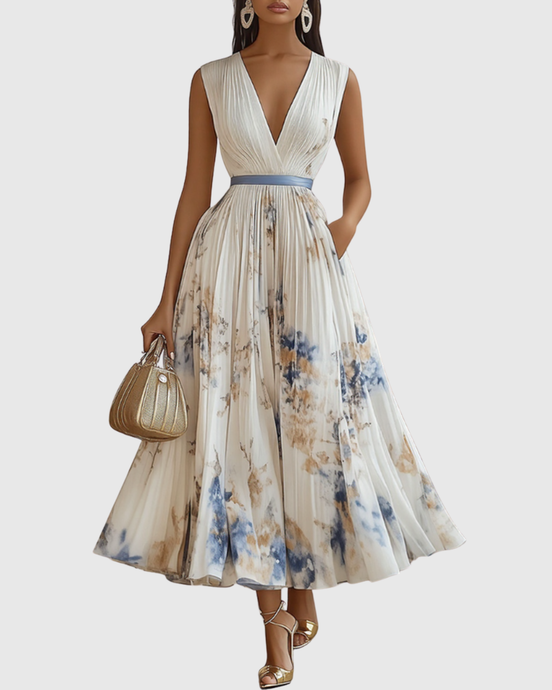 Rocío | Elegante vestido largo plisado
