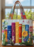 Rocío | Bolso artesanal con estampado de biblioteca floral