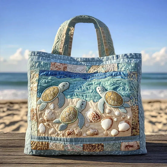 Alicia | Bolso artesanal acolchado con estampado de tortugas