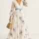 Paz | Vestido largo plisado floral atemporal