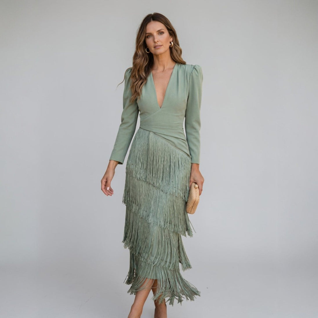 Sofia | Vestido midi con flecos
