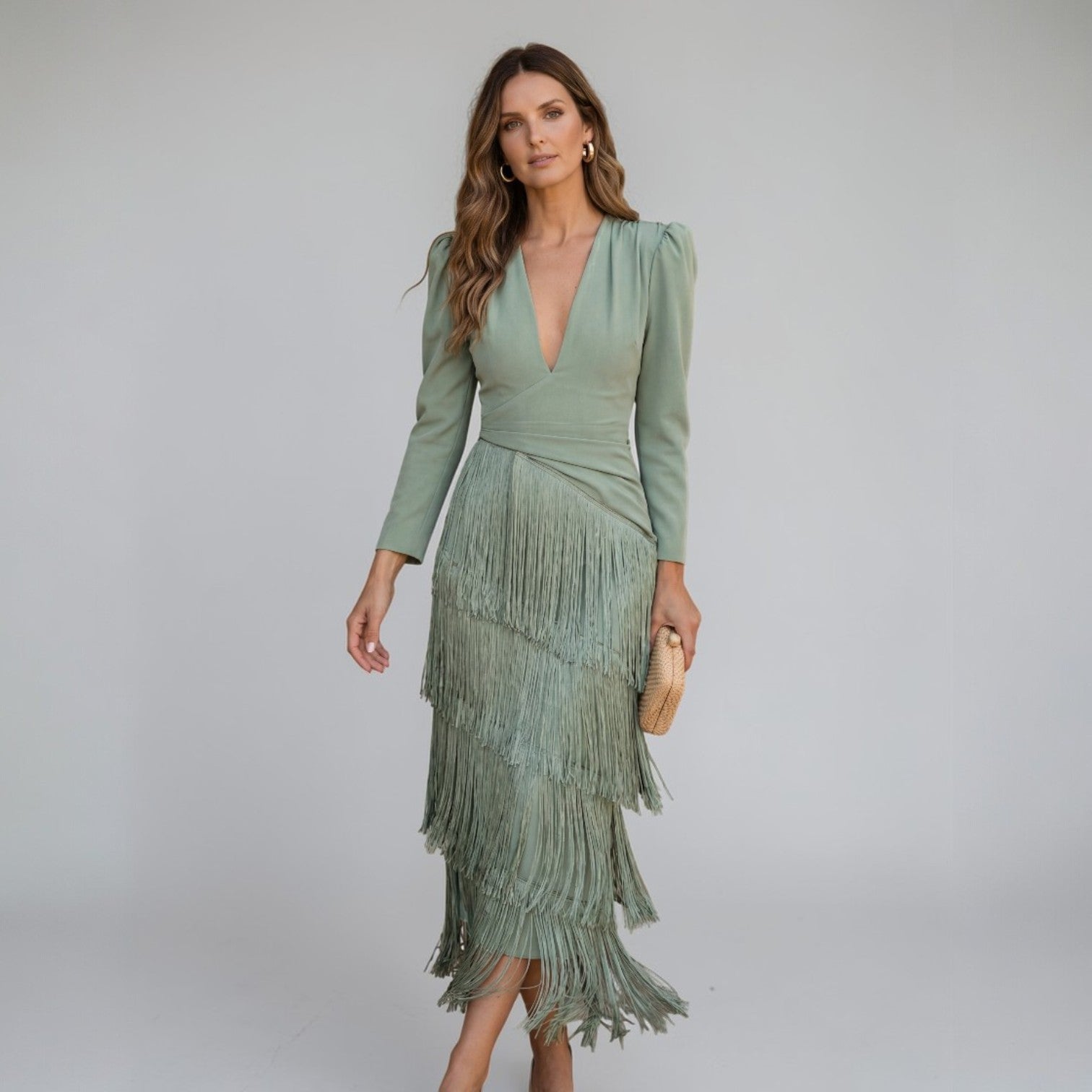 Sofia | Vestido midi con flecos