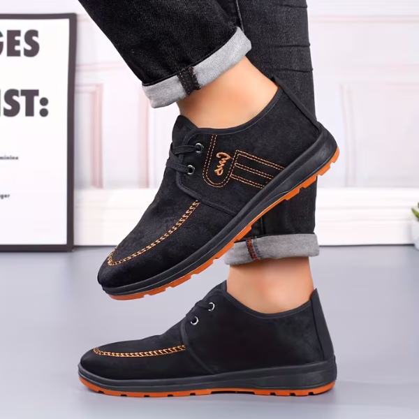 Benito | Zapatos de ante con costuras para hombre