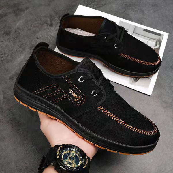 Benito | Zapatos de ante con costuras para hombre