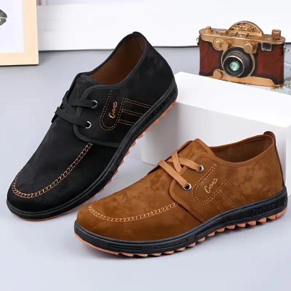 Benito | Zapatos de ante con costuras para hombre