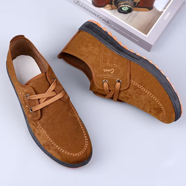 Benito | Zapatos de ante con costuras para hombre
