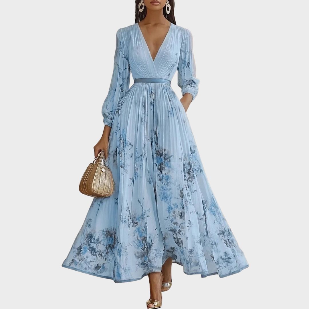 Rocío | Elegante vestido largo plisado