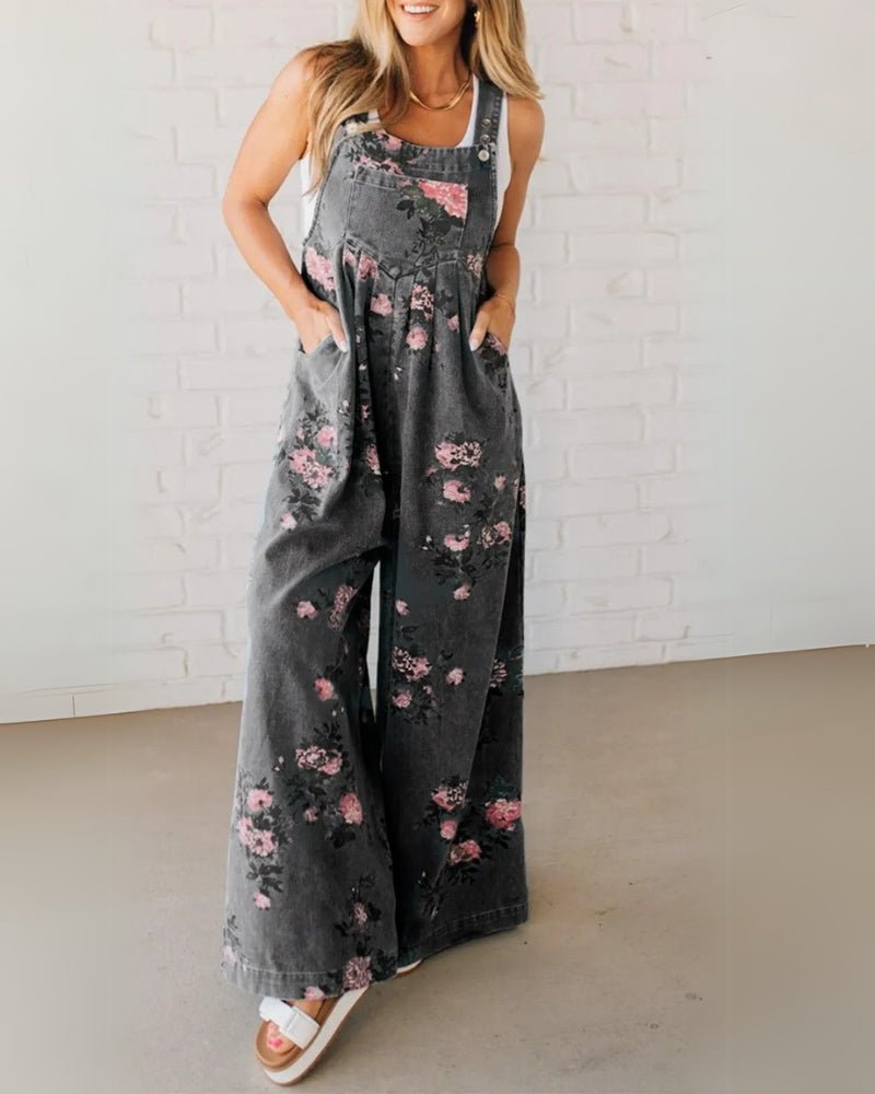 Elena | Peto vaquero floral de corte amplio