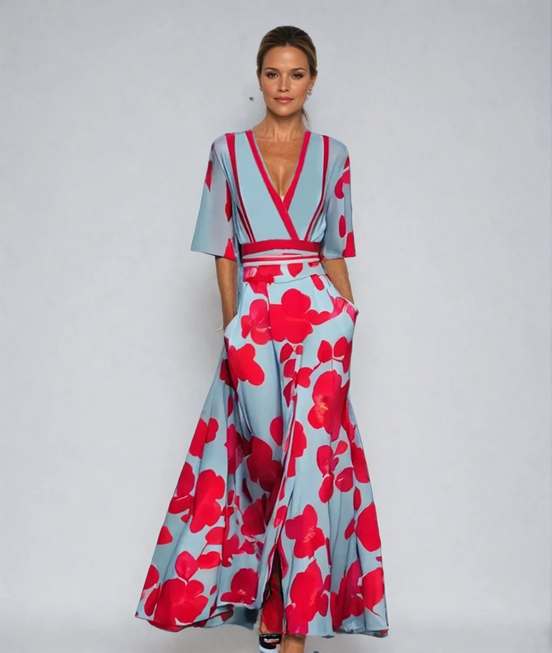 Eliana | Vestido floral elegante de línea A