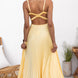 Malena | Vestido largo plisado con escote en V