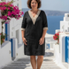 Elena | Vestido midi de manga tres cuartos con escote en V