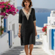 Elena | Vestido midi de manga tres cuartos con escote en V