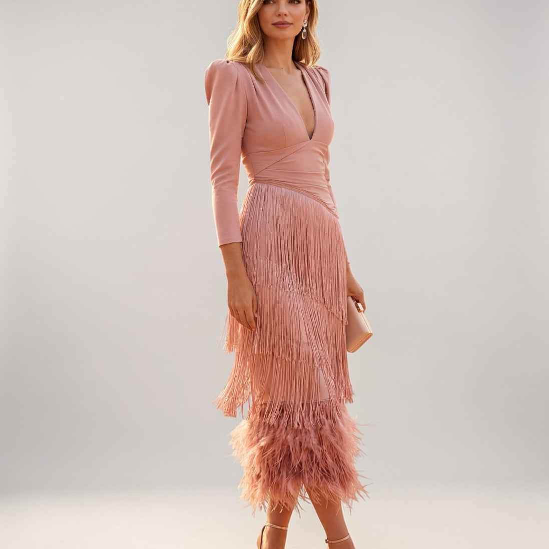Sofia | Vestido midi con flecos