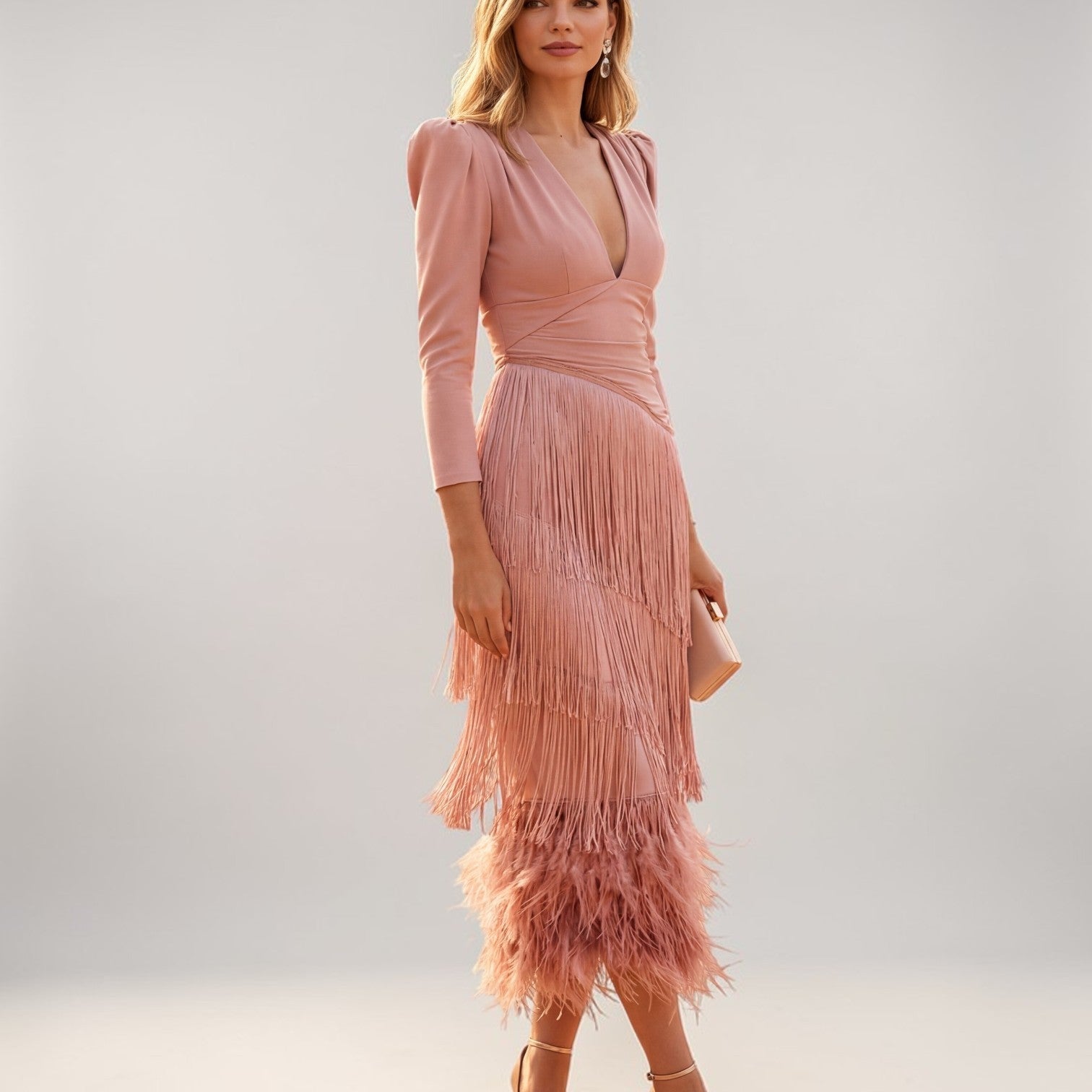 Sofia | Vestido midi con flecos